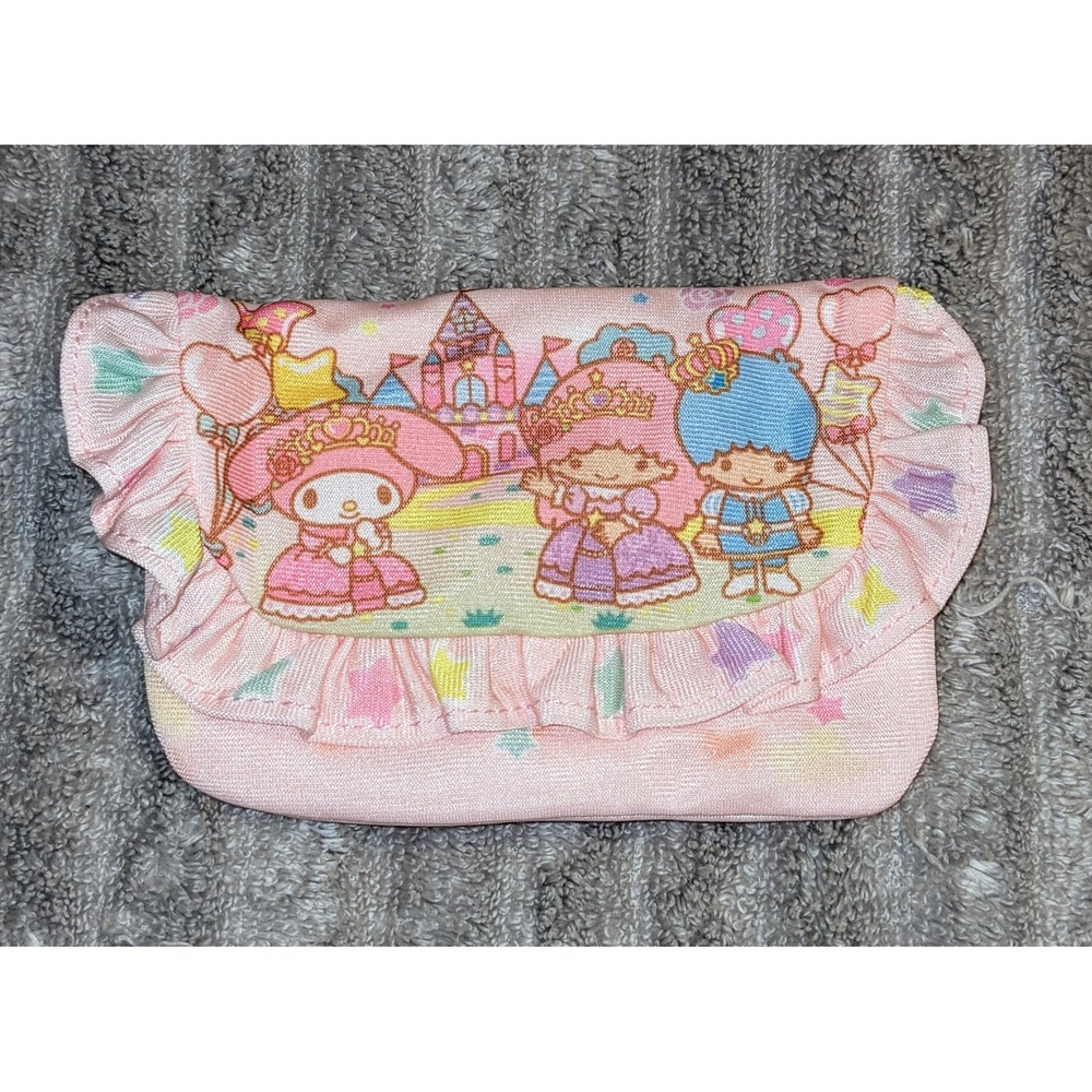 My Melody Little Twin Stars Coin Purse Kikirara Pouch Sanrio Kawaii Pink‎ Ruffle